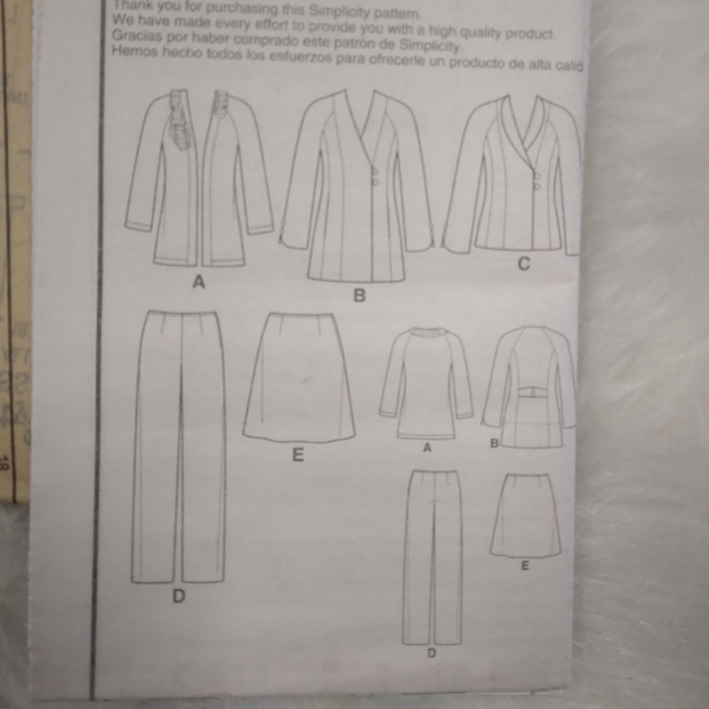 SIMPLICITY 2288 SZ 10-18 Jackets Skirt Pants Threads Mag American Sewing Guild - Picture 4 of 5